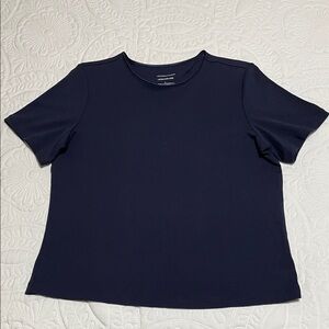 Christopher & Banks Layer-Your-Look Navy Short Sleeve Tee 100% Cotton Size L